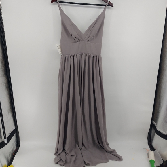 Fame and Partners Formal Maxi Dress In Gray/Mauve Size 4 - Picture 2 of 15